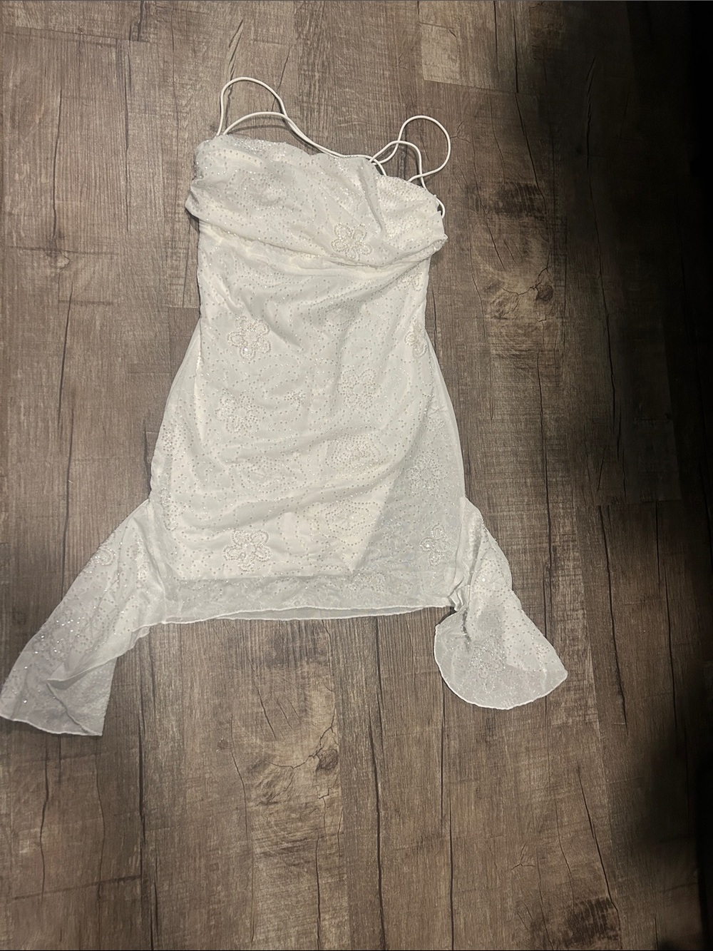 Peppermayo White Axel Beaded Mini Dress
